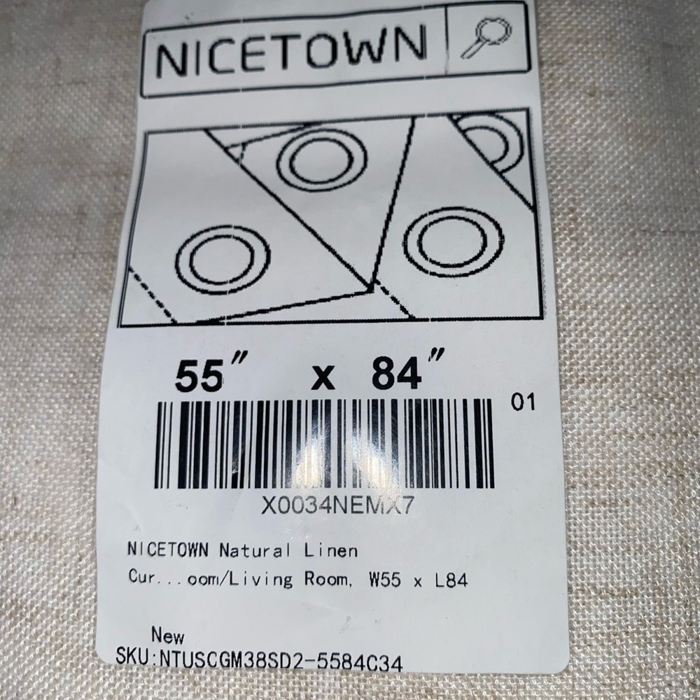 Nicetown Natural Linen Curtains 55 x 84. (4 sets available)